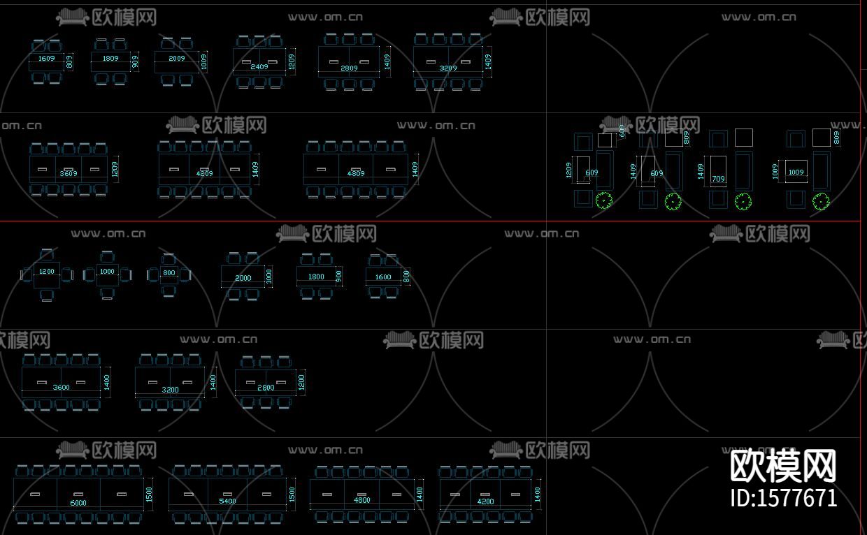 办公家具cad图库下载（渲染图2）
