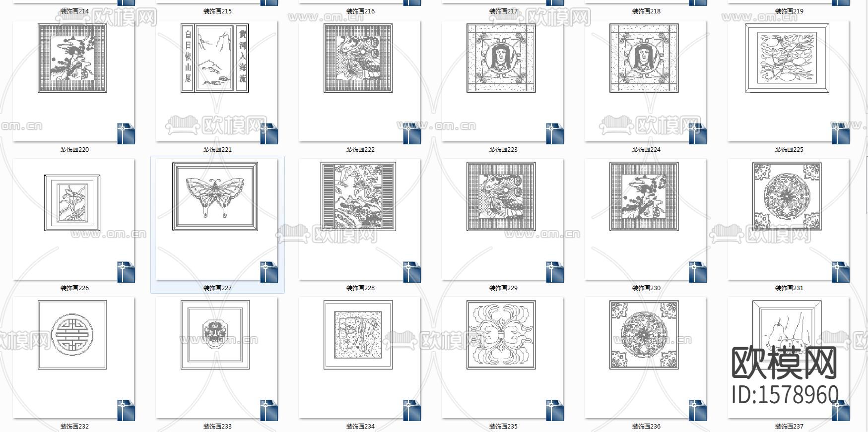 挂画cad图库下载（渲染图2）