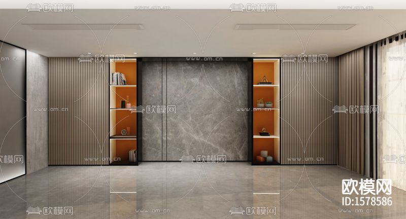 现代轻奢客厅场景下载