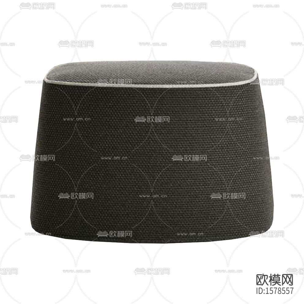 现代简约深灰色布艺沙发凳下载（渲染图1）