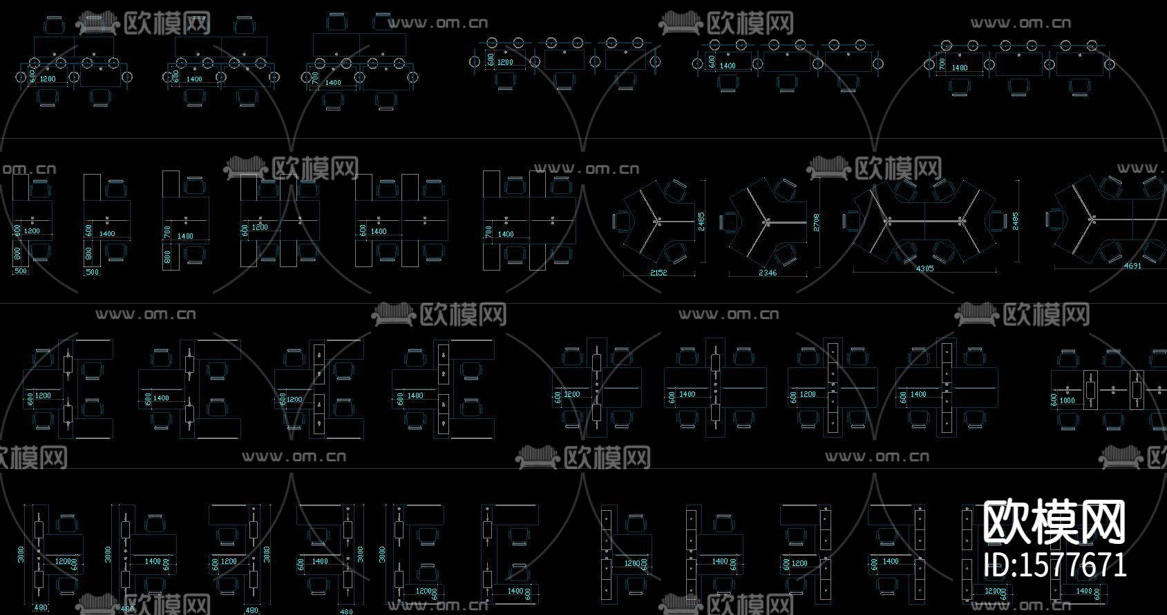 办公家具cad图库下载（渲染图4）