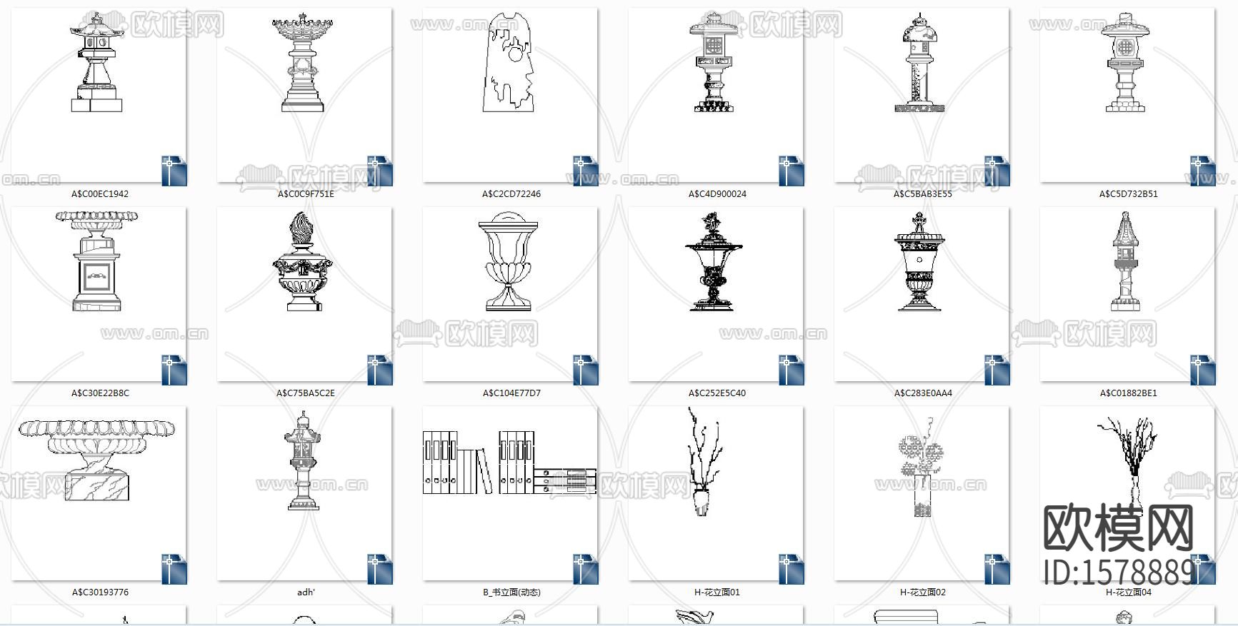 装饰品cad图库下载（渲染图1）
