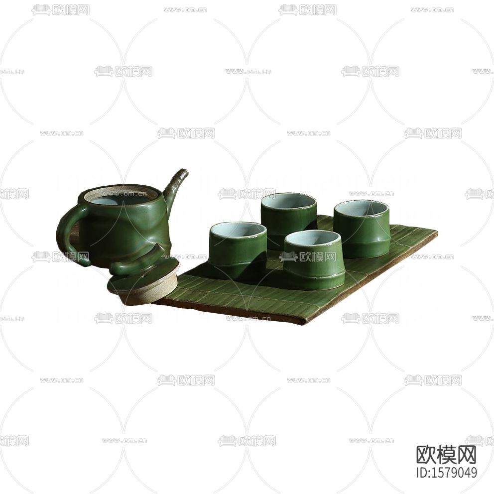 新中式简约仿竹子陶瓷茶具
