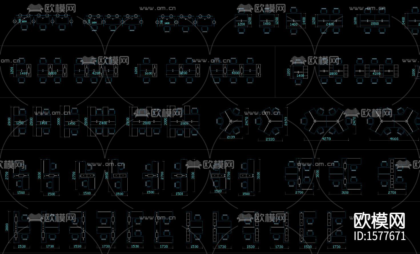 办公家具cad图库下载（渲染图10）