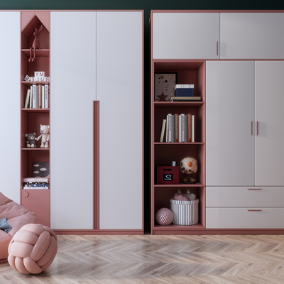  北欧儿童衣柜su模型 