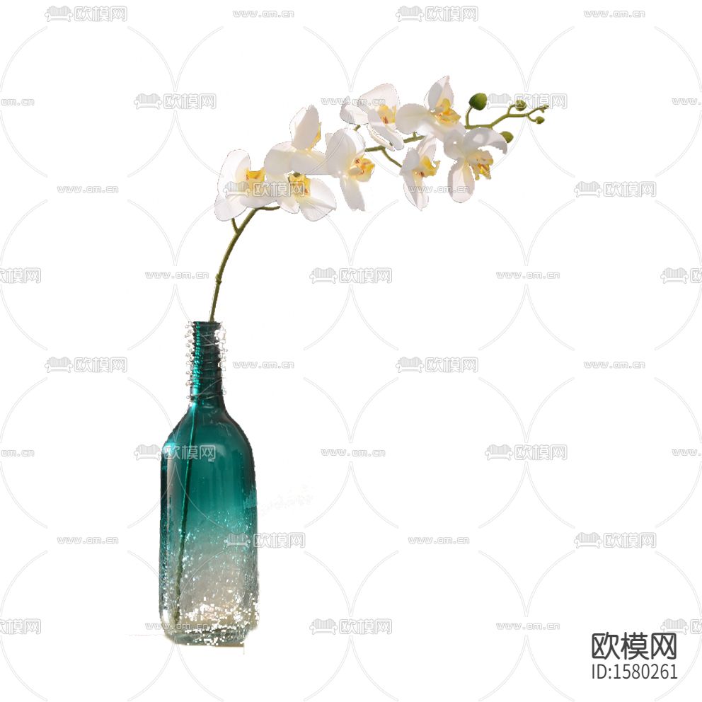 现代简约蓝白渐变色花瓶摆放花艺下载