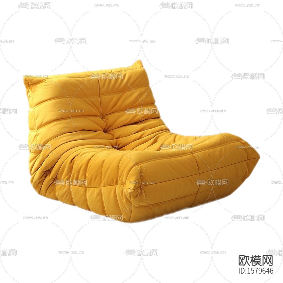 现代简约黄色布艺懒人沙发下载