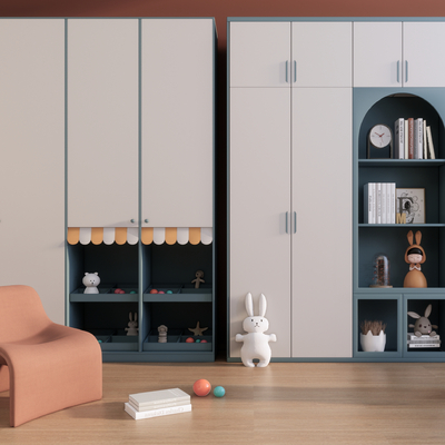  北欧儿童衣柜su模型 