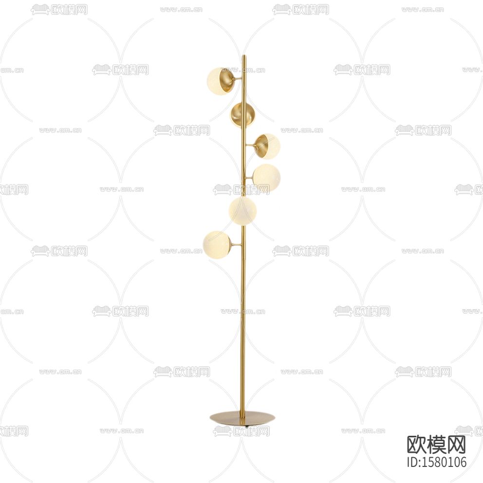 现代简约全铜玻璃球落地灯下载