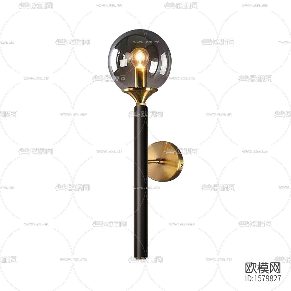 现代轻奢不锈钢玻璃壁灯下载