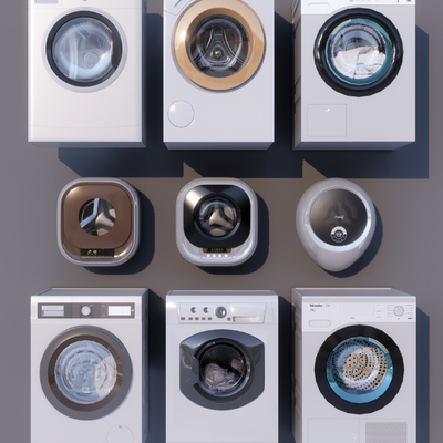  现代洗衣机su模型 