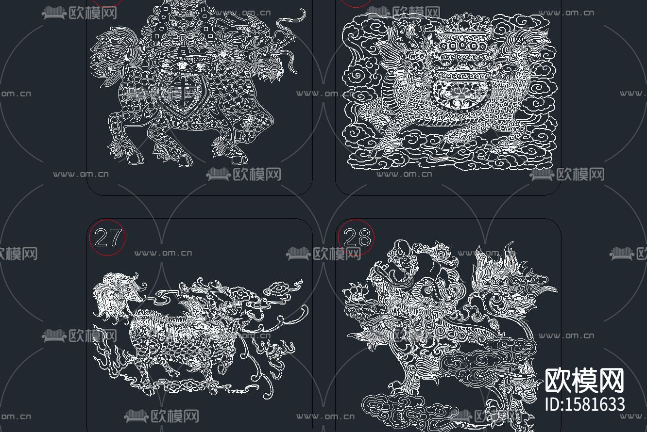 麒麟貔貅cad图库下载（渲染图5）