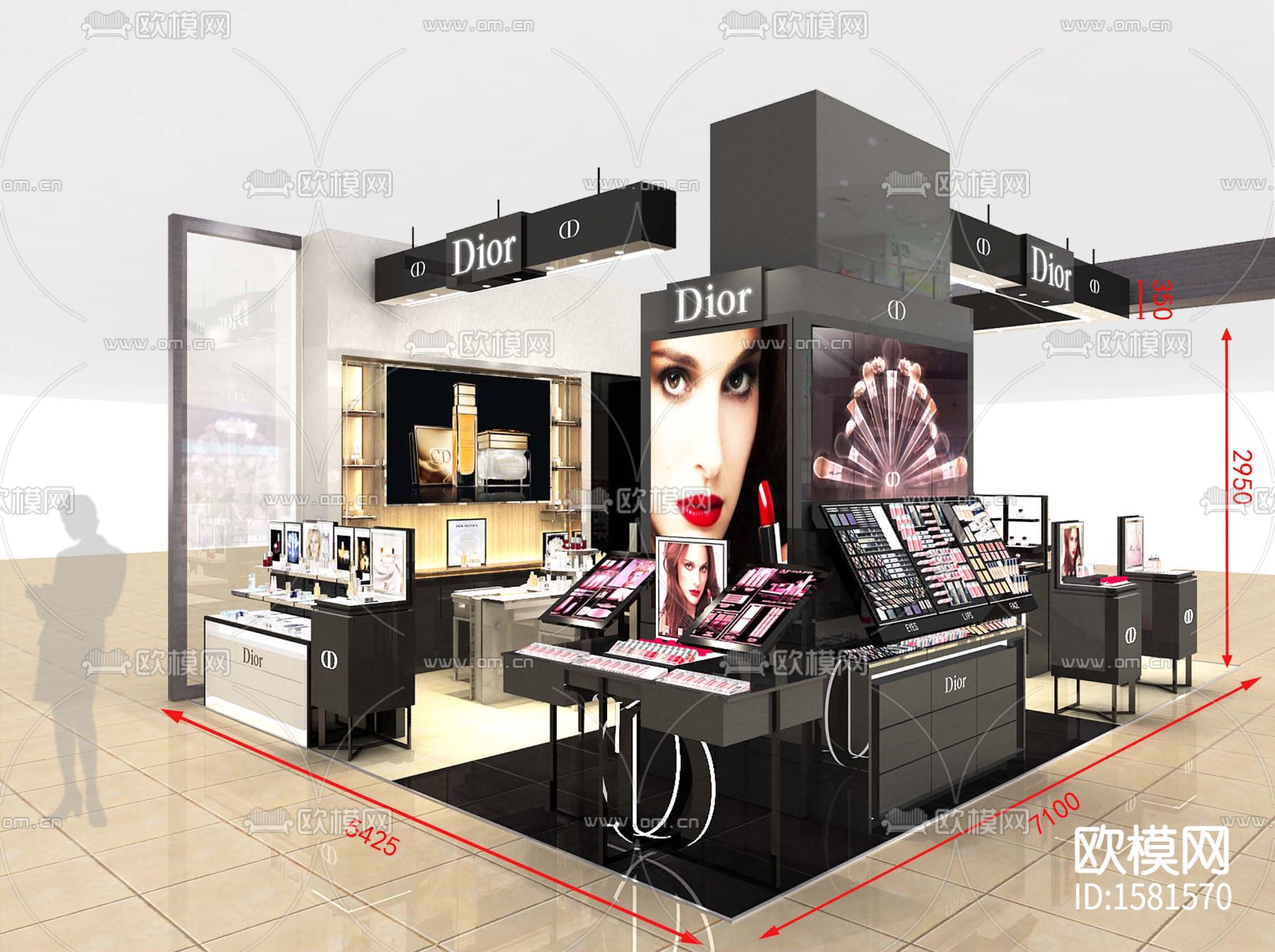 化妆品展柜节点大样下载（渲染图10）