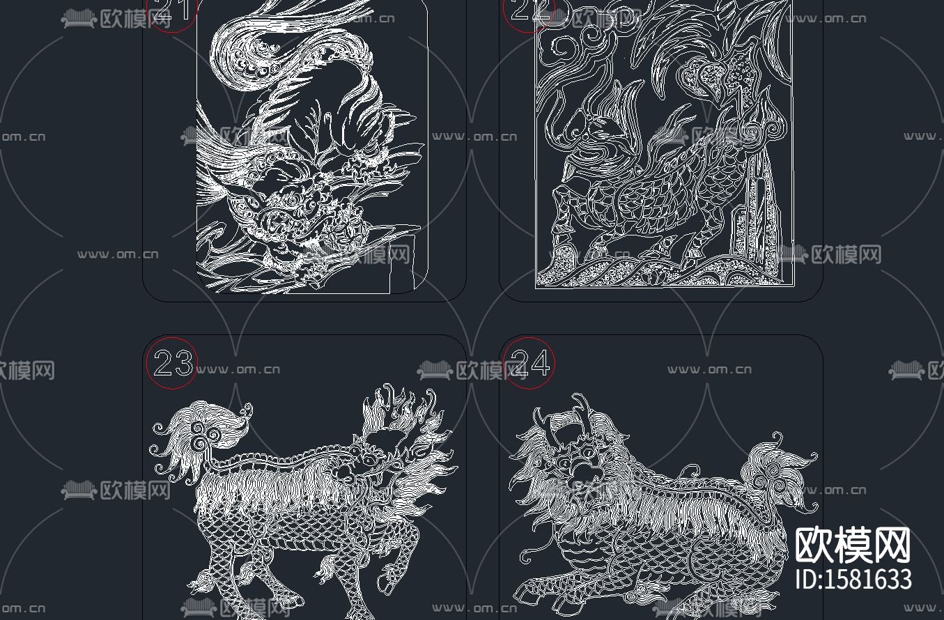 麒麟貔貅cad图库下载（渲染图4）