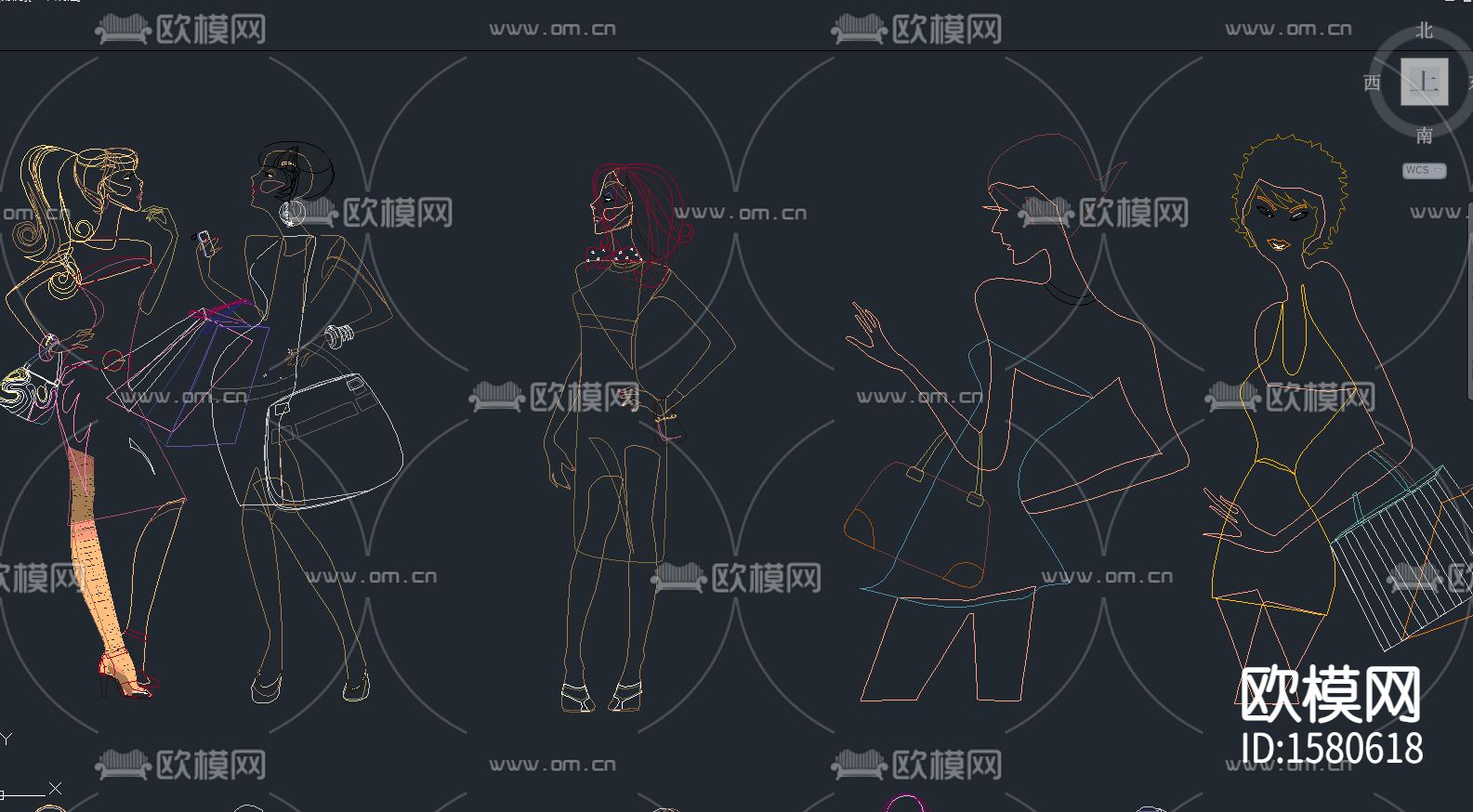 美女人物cad图库下载（渲染图3）