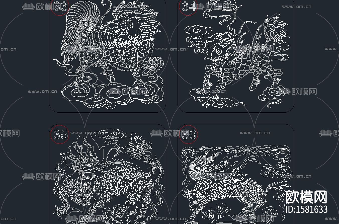 麒麟貔貅cad图库下载（渲染图7）