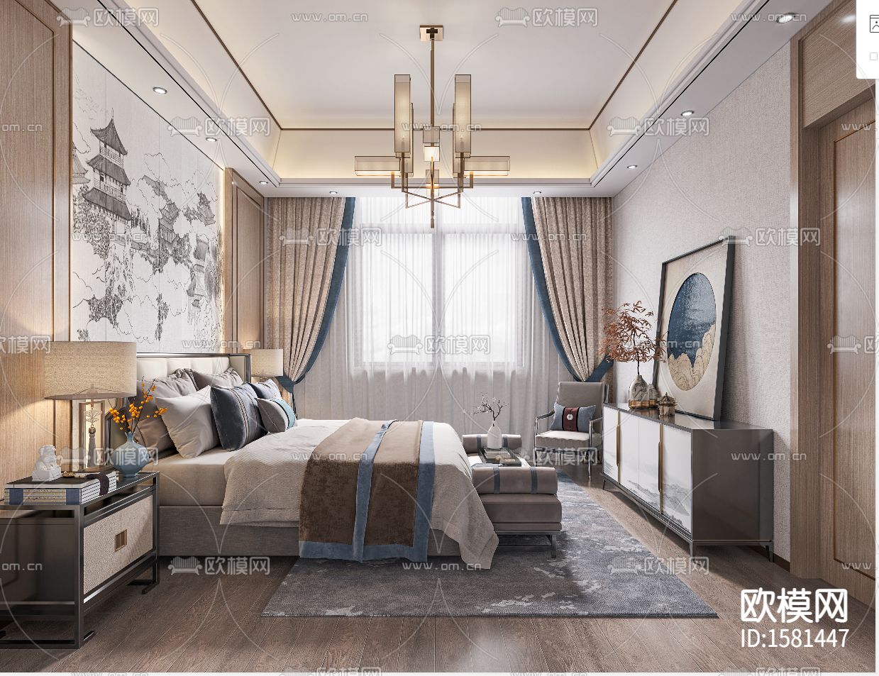 样板间cad施工图下载（渲染图7）