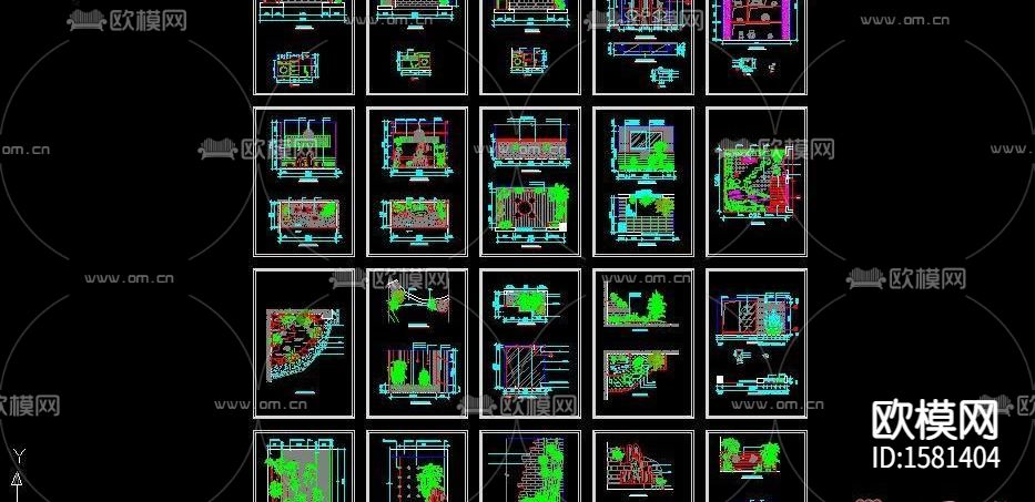 室内景观小品cad图库下载（渲染图1）