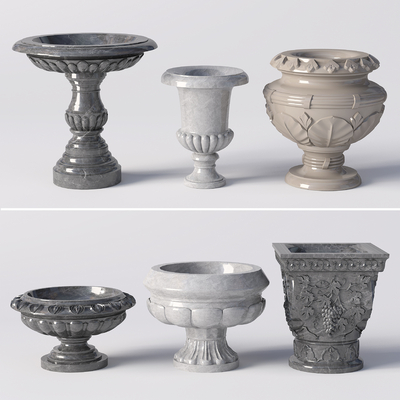 3d花坛花钵模型 植物3d模型 3dmax模型免费下载 欧模网