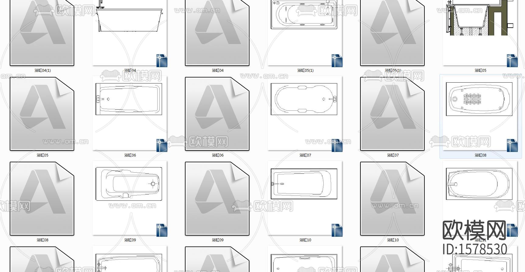 浴缸cad施工图下载（渲染图2）