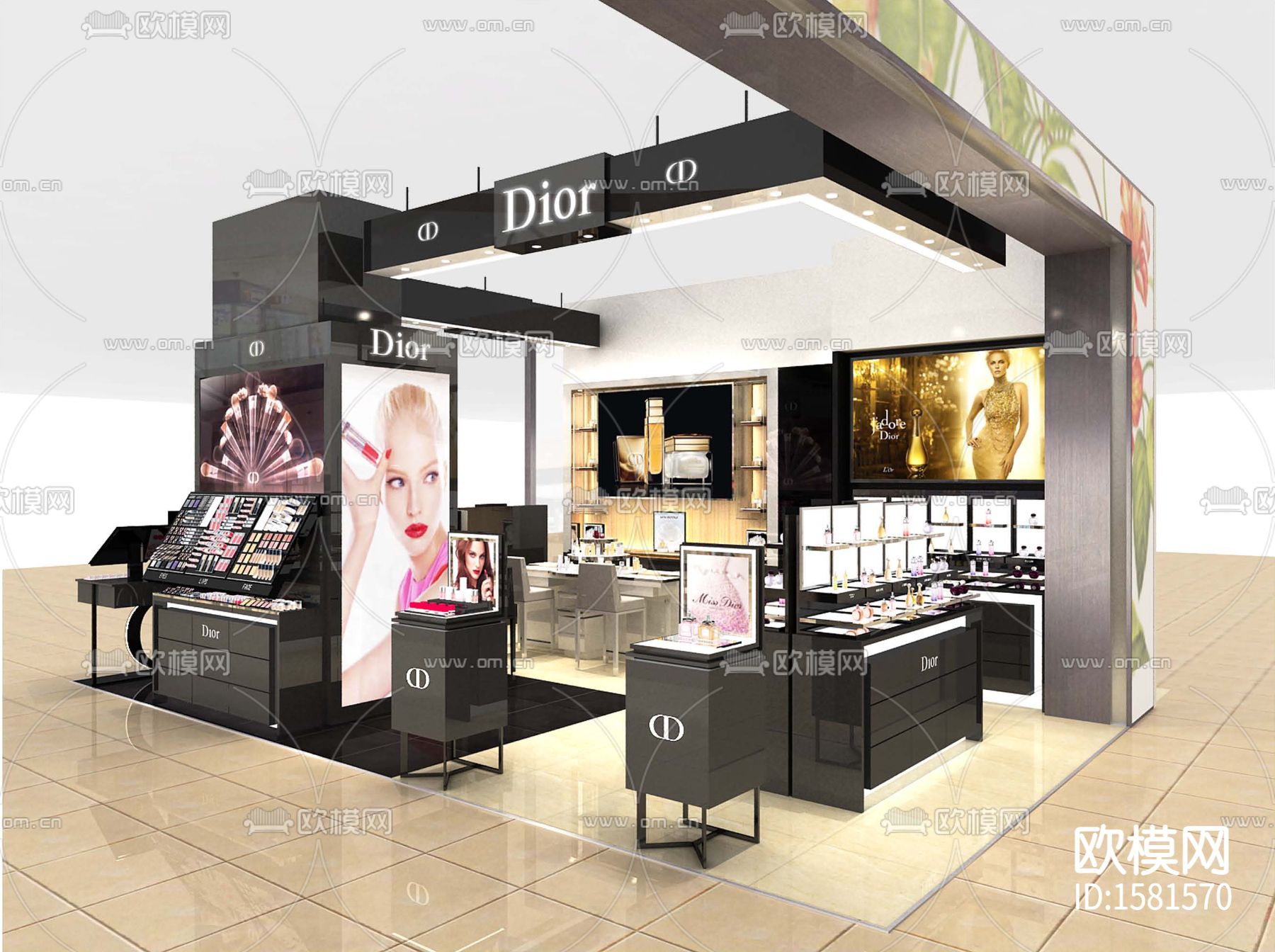 化妆品展柜节点大样下载（渲染图9）