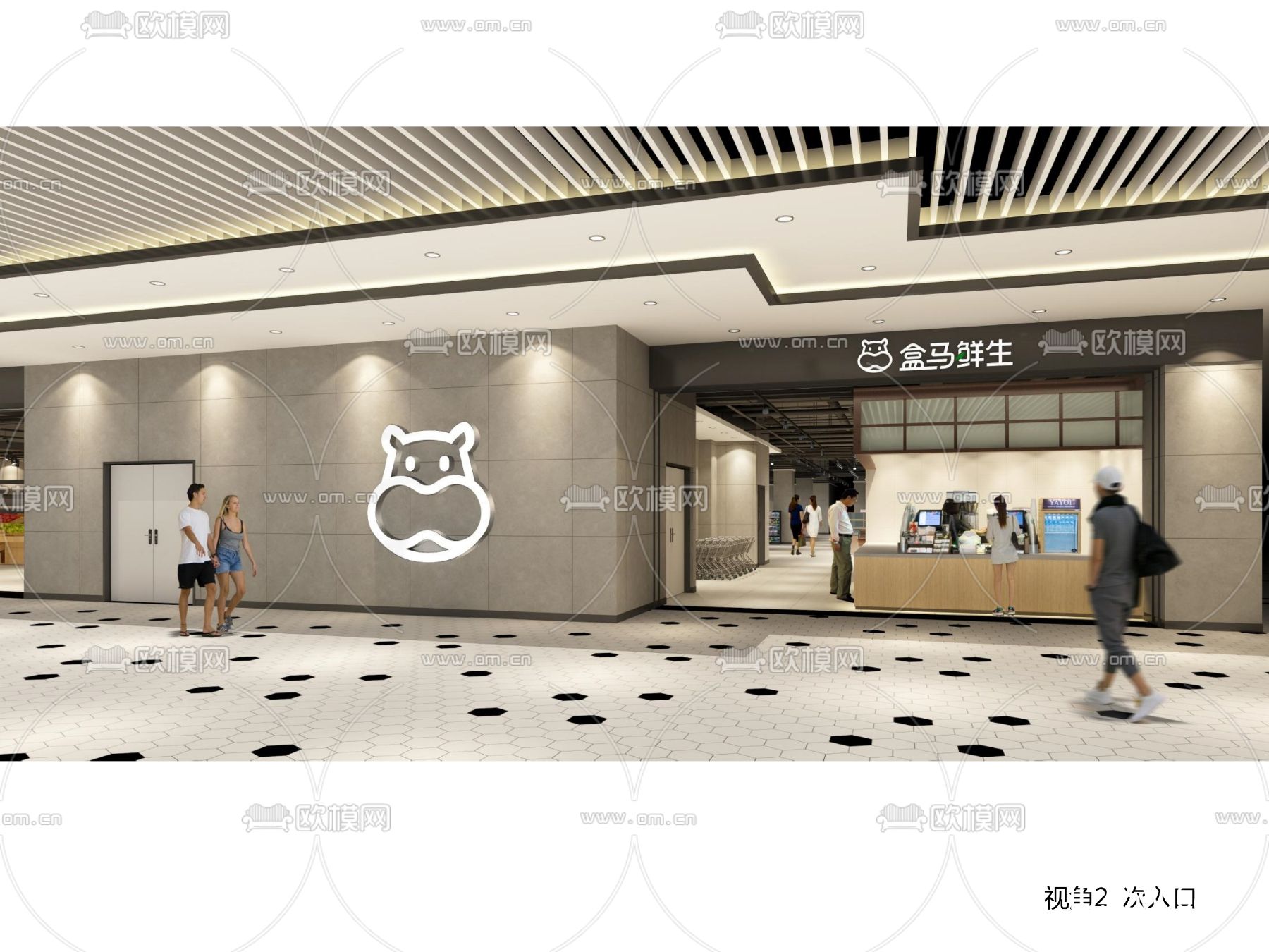 超市cad施工图下载（渲染图6）