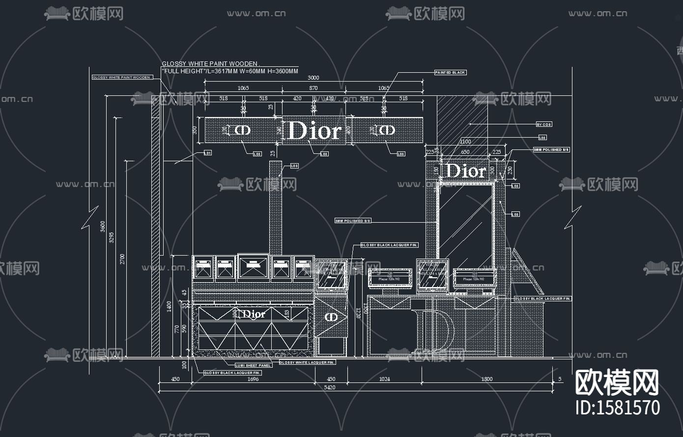 化妆品展柜节点大样下载（渲染图3）