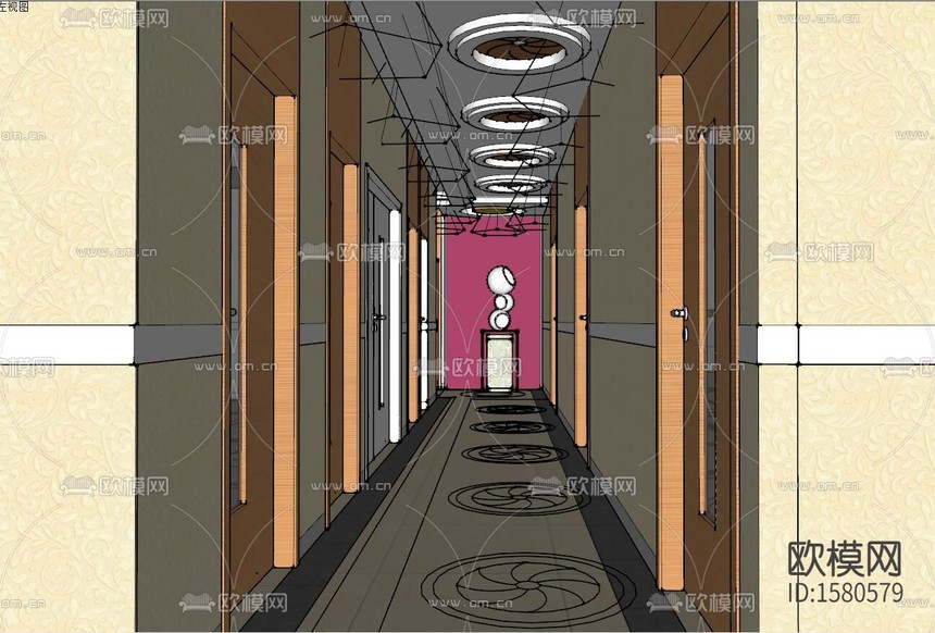 美容院cad施工圖下載(渲染圖8)