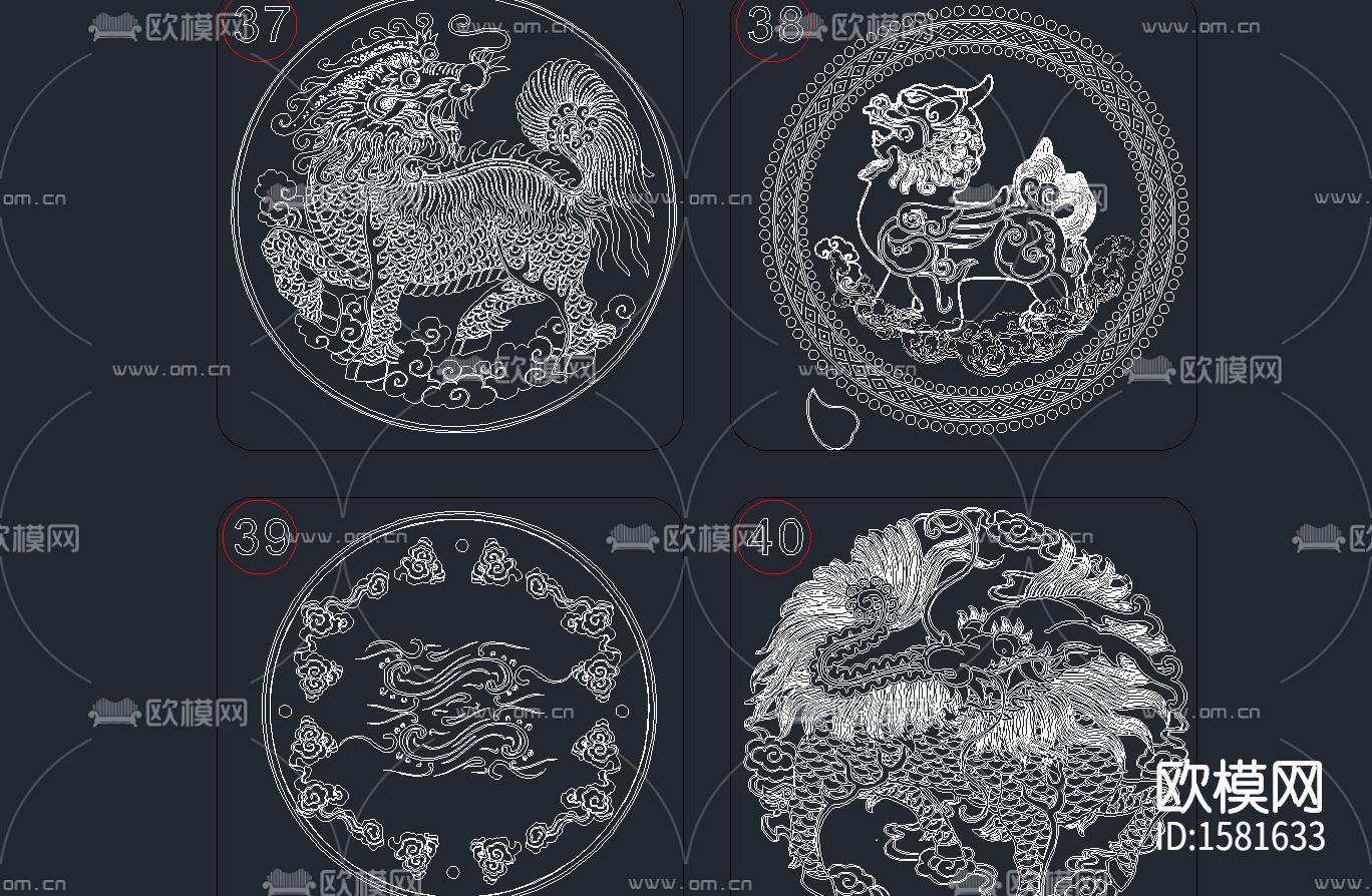 麒麟貔貅cad图库下载（渲染图8）