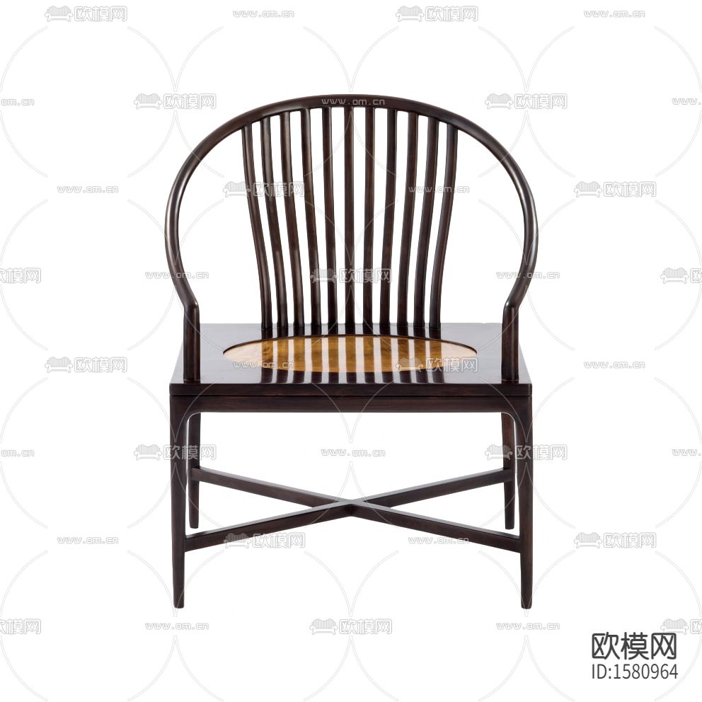 新中式禅意实木大理石圈椅休闲椅