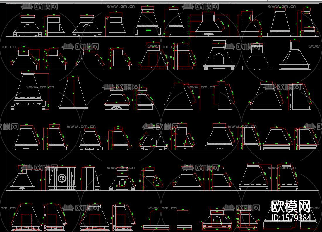 厨房卫生间器具cad图库下载（渲染图4）