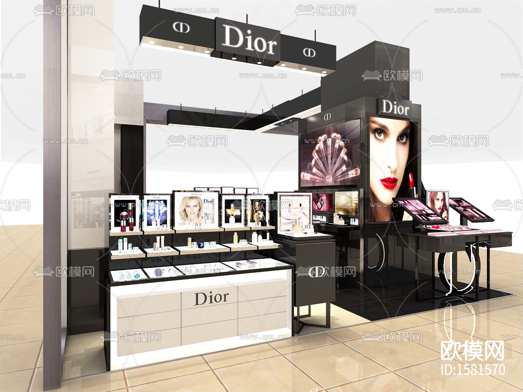 化妆品展柜节点大样下载（渲染图8）