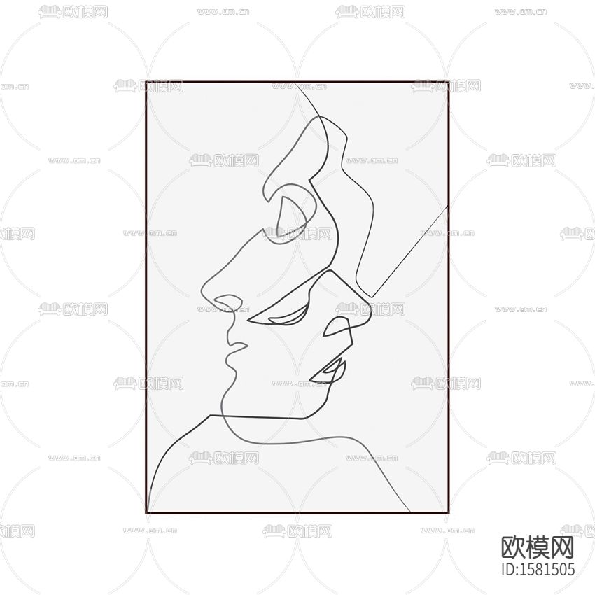 北欧简约创意女性简笔装饰画下载
