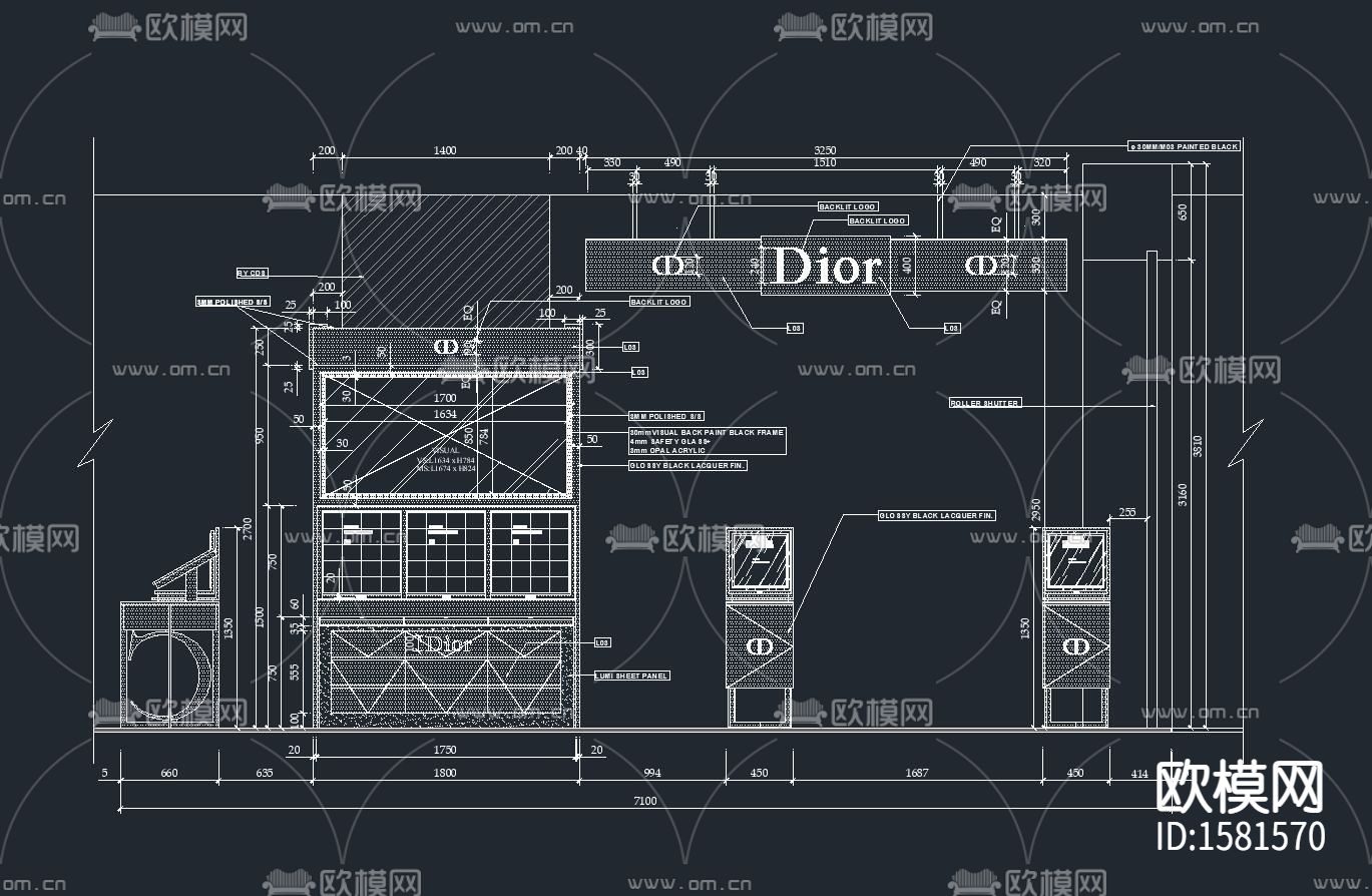 化妆品展柜节点大样下载（渲染图4）