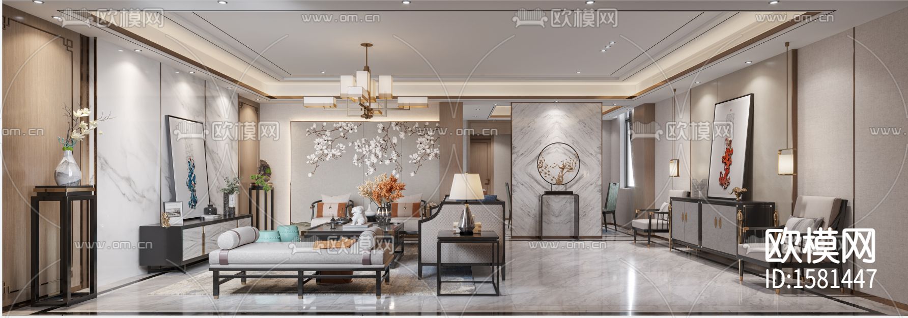 样板间cad施工图下载（渲染图6）