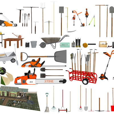  现代五金工具su模型 