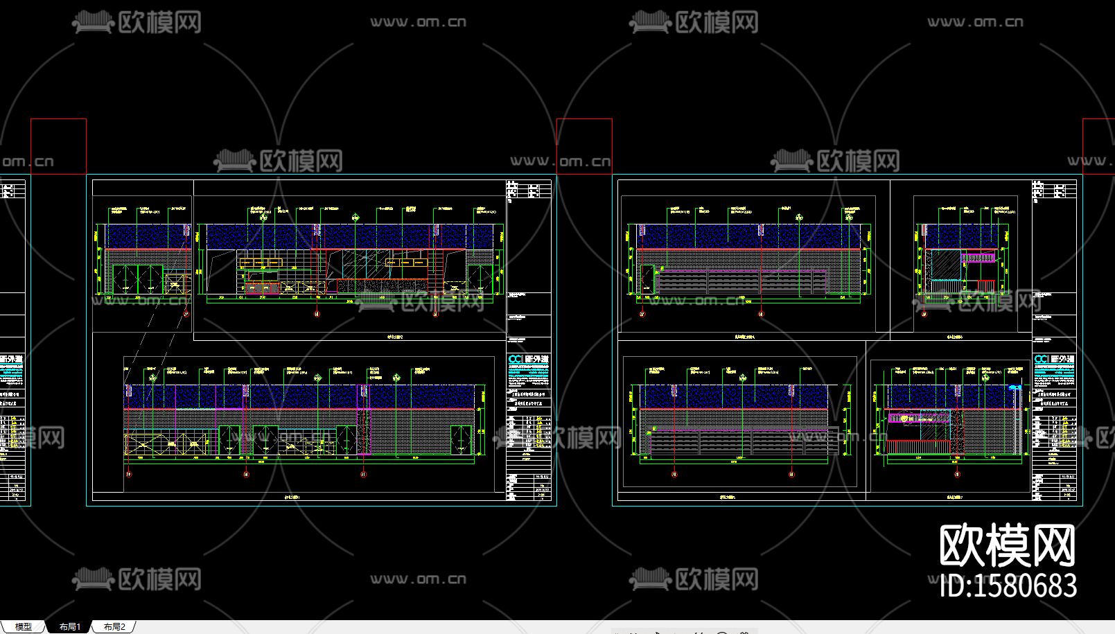 超市cad施工图下载（渲染图3）