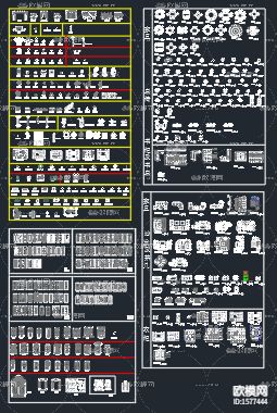 室内、建筑材质cad图库下载（渲染图2）