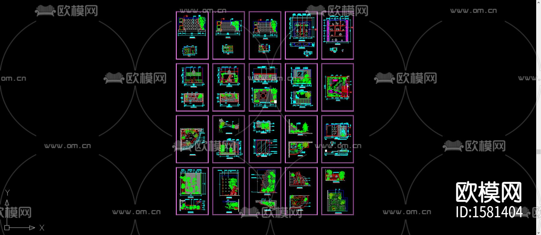 室内景观小品cad图库下载（渲染图2）