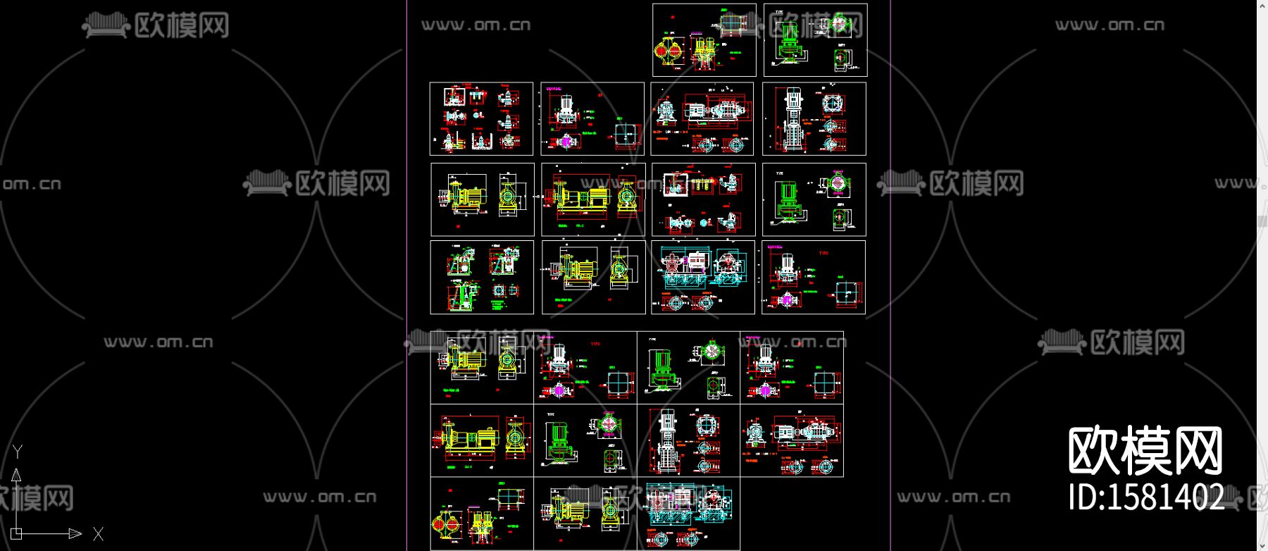 标准水泵cad图库下载（渲染图1）