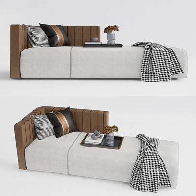  现代布艺脚踏su模型 