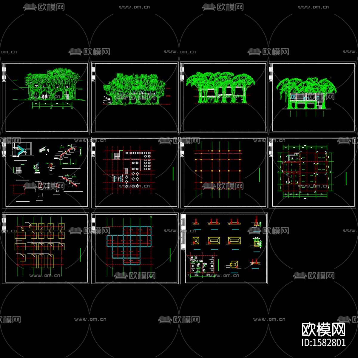 园林景观cad施工图下载