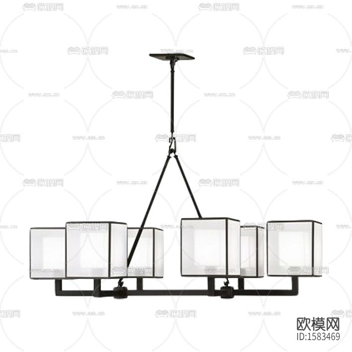 现代简约不锈钢玻璃吊灯下载