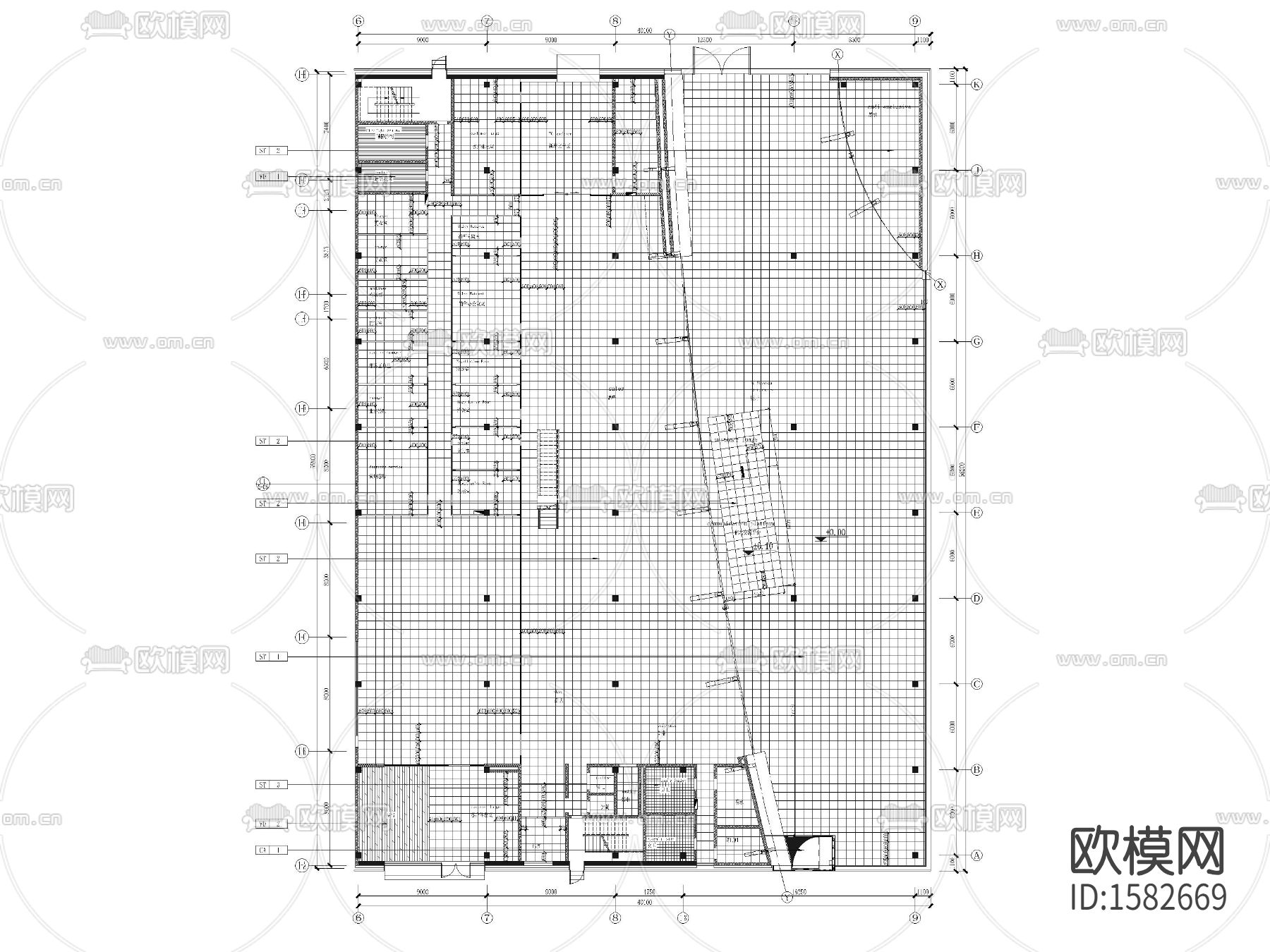 4S店室内装修cad施工图