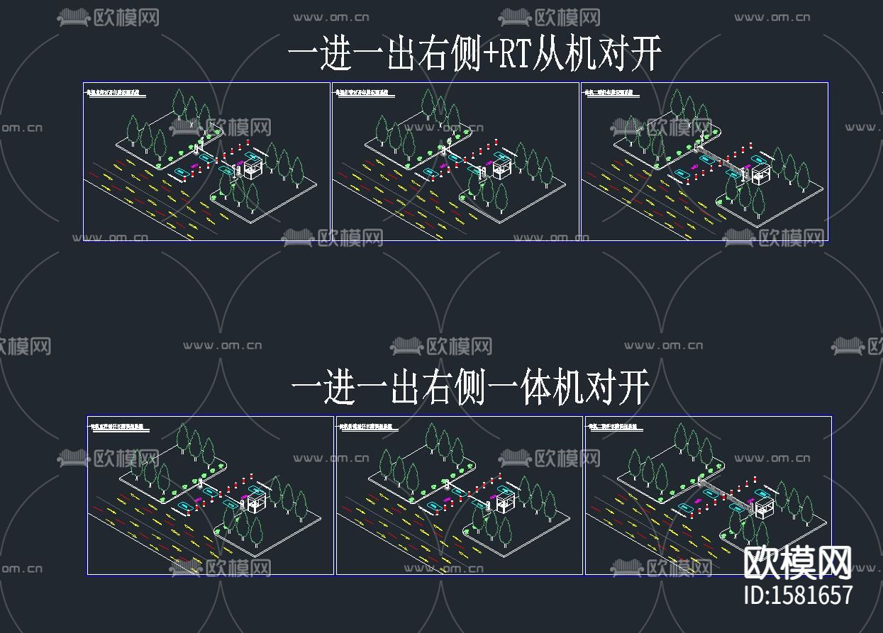 停车场cad施工图下载（渲染图2）