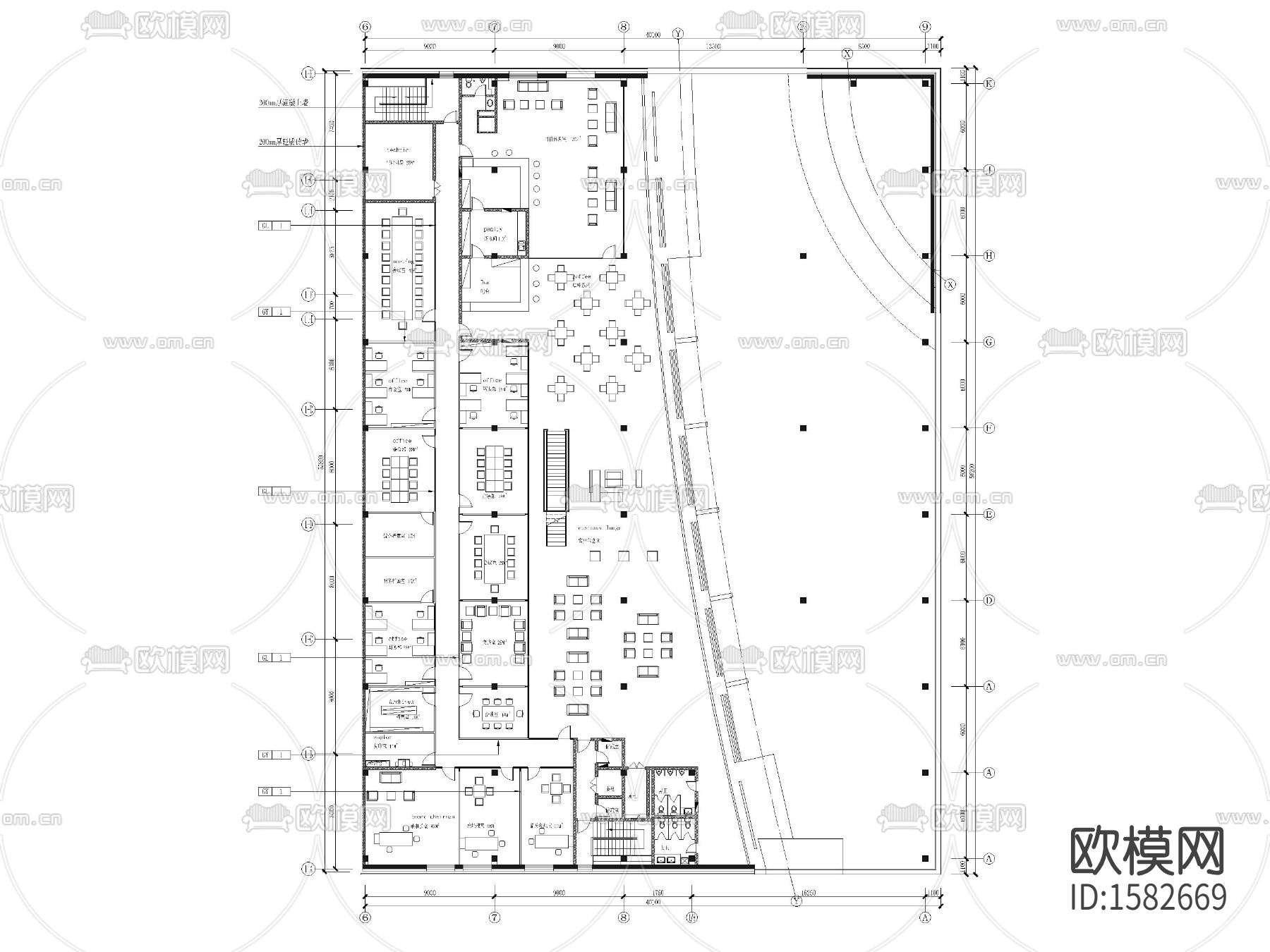 4S店室内装修cad施工图