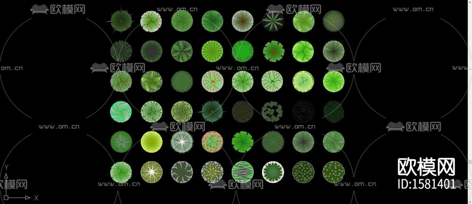 植物图块cad图库下载(渲染图1)