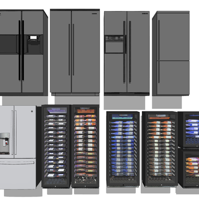  现代冰箱su模型 