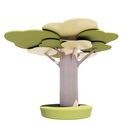  现代卡通树包柱su模型 