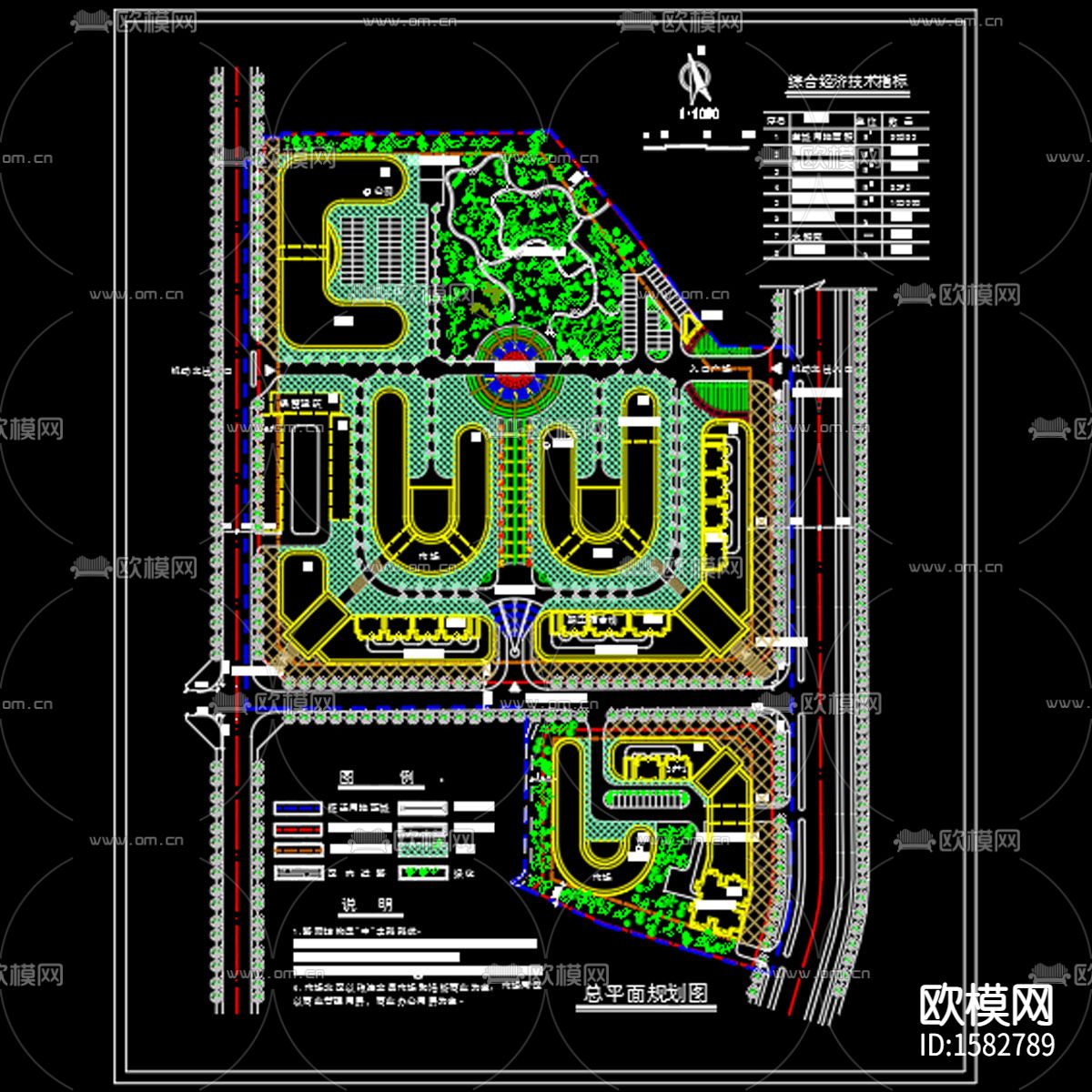 某市场整体绿化规划cad施工图下载